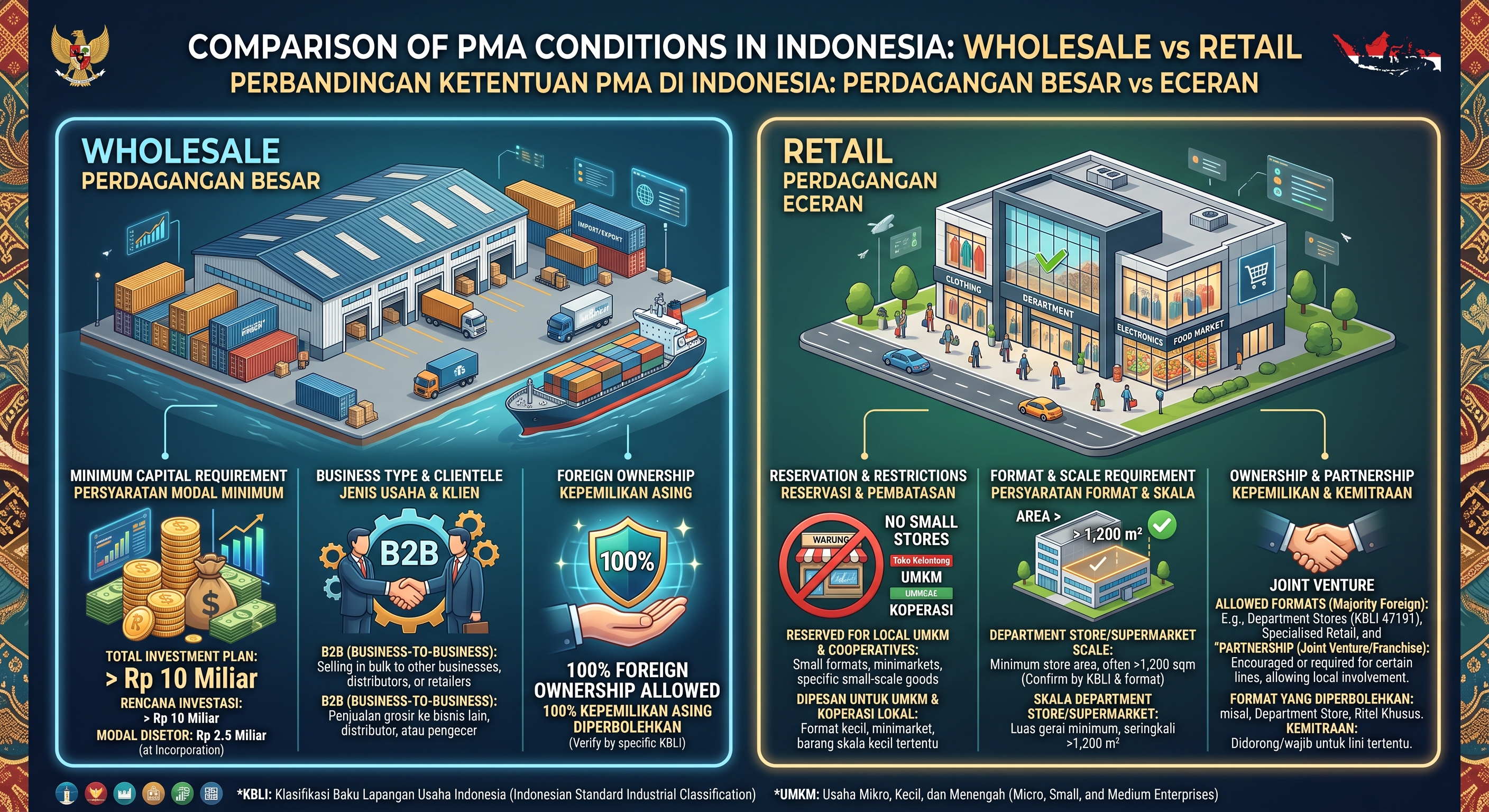 Syarat PMA di Bidang Perdagangan: Besar Terbuka, Eceran Dibatasi