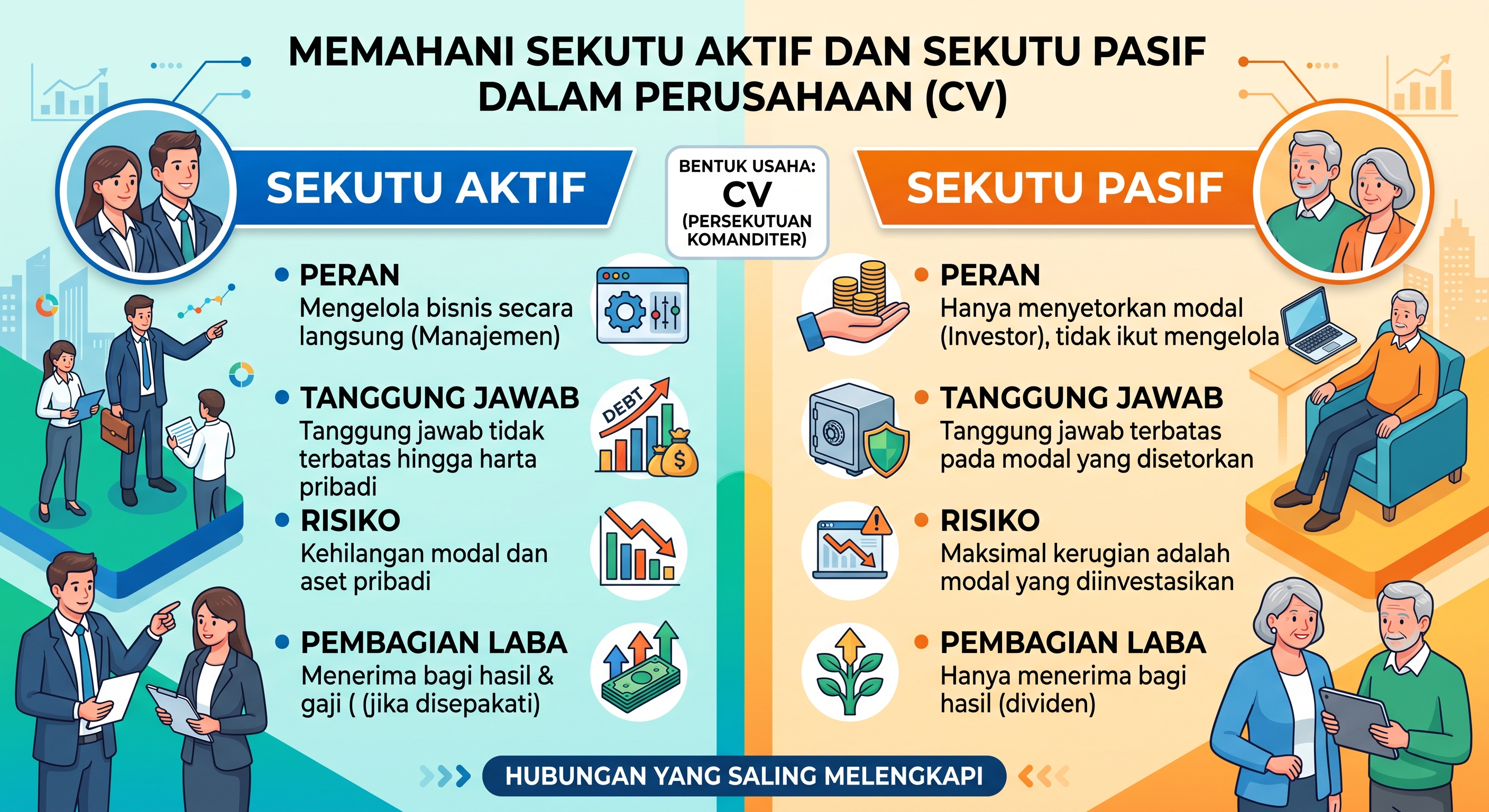 Beda Sekutu Aktif & Pasif saat Mendirikan CV: Mana Peran yang Cocok untuk Kamu?